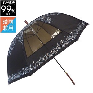 ［70cm］日傘 長傘 晴雨兼用 大きいサイズ 遮光 UVカット99％以上 深張り 窓付き 手開き式 婦人 レディース