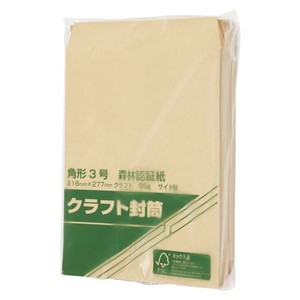 壽堂紙製品 森林認証紙封筒100枚入業務用 角3 00525 00006196