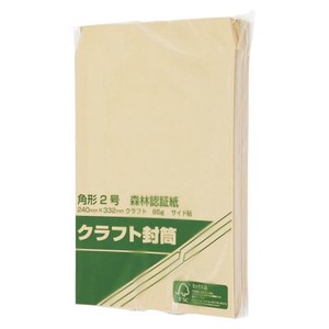 壽堂紙製品 森林認証紙封筒100枚入業務用 角2 00526 00006195