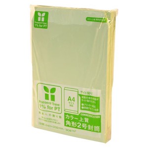 壽堂紙製品 カラー上質封筒 角2・100枚 若草 02163 00006260