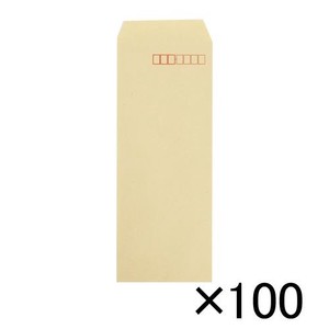 壽堂紙製品 クラフト封筒100枚 長40 70g〒枠 31087 00006156