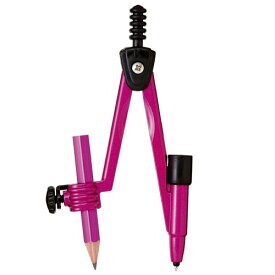 Safety Compass Knock Type Pencil Pink