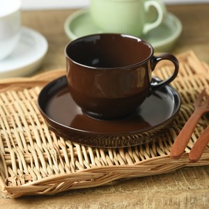 Mino ware Cup & Saucer Set Brown Saucer Western Tableware Made in Japan