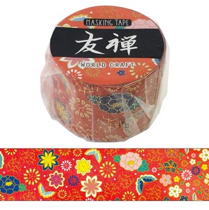DECOLE Washi Tape Chiyogishi Yuzen Masking Tape Yuzen Japanese Pattern Hana 30mm