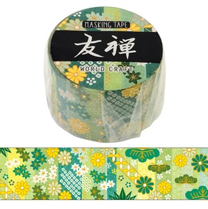 DECOLE Washi Tape Chiyogishi Young Grass Yuzen Masking Tape Yuzen Japanese Pattern 30mm