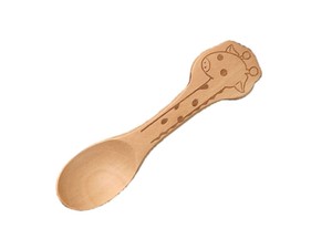 Character Line Easy To Hold WOODEN Giraffe Kids Spoon