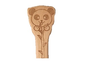 Character Line Easy To Hold WOODEN Panda Kids Spoon