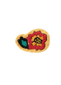 Tray Broom Flower Embroidery Brooch