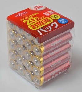 【信頼の国産品】富士通アルカリ乾電池　20本お買い得パック（単3）【10年保存】