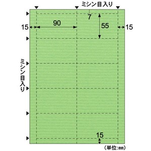 ヒサゴ 【ショップカードに！】 カラフルな名刺 10面/キウイ