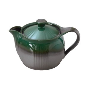 万古烧 西式茶壶 绿色 2号 日本制造