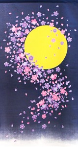 のれん 85X150cm「月光桜」【日本製】和風 コスモ　目隠し
