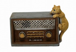 EV14056A ミニ樹脂　家電　猫　ラジオ