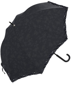 All Weather Umbrella Emboss Floral Pattern Frill Countermeasure