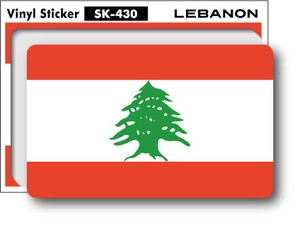 SK-430/国旗ステッカー レバノン（LEBANON) 国旗100円ステッカー スーツケースステッカー