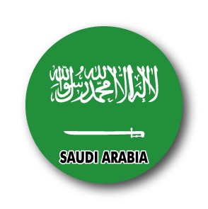 国旗缶バッジNO. CBFG-099 SAUDI ARABIA (サウジアラビア)