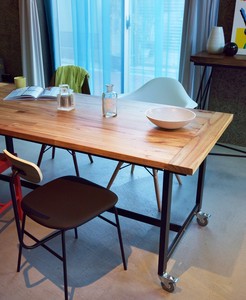 ダイニングテーブル テーブル 正方形　幅80 食卓テーブル 天然木　スチール