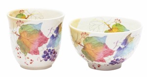 Mino Ware Gift Hana tsumi Rice Bowl Japanese Tea Cup Grape