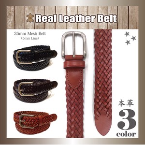 Genuine Leather Belt Leather Mesh Cow Leather Included type Buckle Unisex