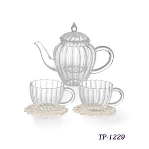 Tea Party Tea Set Pot Cup Coaster Glass
