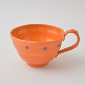HASAMI Ware Soup Cup Dot Orange Made in Japan