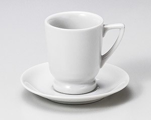白厚口高台コーヒー碗と受皿【日本製　美濃焼】