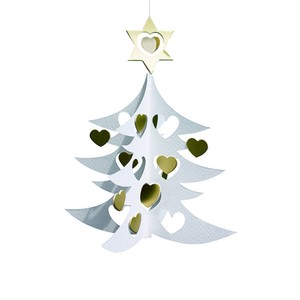 6/3AM迄 【2024クリスマス予約】[Livingly] ハートのクリスマスツリー(M) ホワイト/ゴールド