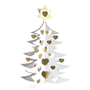 5/29迄 【2024クリスマス予約】[Livingly] ハートのクリスマスツリー(L) ホワイト/ゴールド
