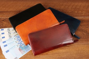 50 1 SO Italy Leather Round Fastener Long Wallet