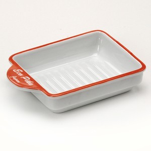 Baking Dish Wave Red Made in Japan