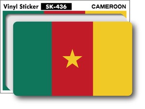 SK-436/国旗ステッカー カメルーン（CAMEROON) 国旗100円ステッカー スーツケースステッカー