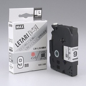 マックス ビーポップ ミニ用テープ 艶消銀/赤文字 LM-L509RM 00006646