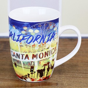 【カフェ ＆ バー グッズ】カリフォルニア ブルー プリント マグカップ  JY-UMUG77CA