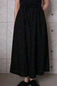 【2020年春夏定番】日本製 リネン渦巻き刺繍タックギャザースカート№818368