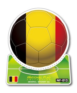 NF-012/ベルギー/サッカーボールステッカー/ ワールドカップ W杯 スポーツ観戦に！