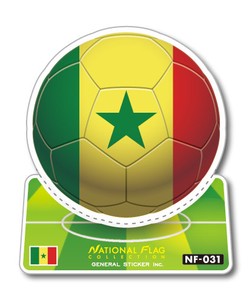 NF-031/セネガル/サッカーボールステッカー/ ワールドカップ W杯 スポーツ観戦に！
