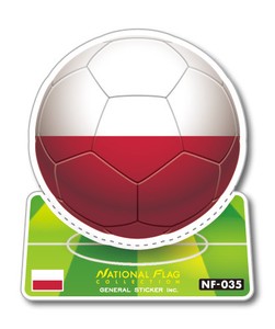 NF-035/ポーランド/サッカーボールステッカー/ ワールドカップ W杯 スポーツ観戦に！