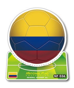 NF-036/コロンビア/サッカーボールステッカー/ ワールドカップ W杯 スポーツ観戦に！