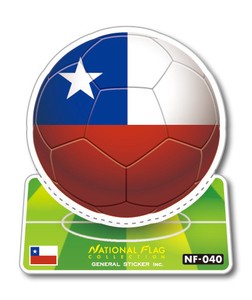 NF-040/チリ/サッカーボールステッカー/ ワールドカップ W杯 スポーツ観戦に！