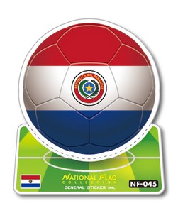 NF-045/パラグアイ/サッカーボールステッカー/ ワールドカップ W杯 スポーツ観戦に！