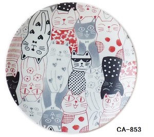 CAT's Red Pasta Plate Bowl Made in Japan