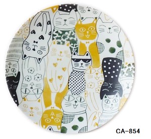 CAT's Yellow Pasta Plate Bowl Made in Japan