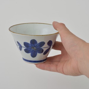 波佐見焼　手描き青花　茶碗　青　日本製
