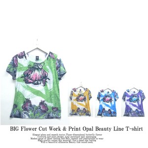 T-shirt Flower Cut Printed