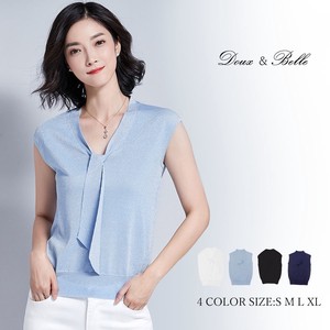 Sweater/Knitwear Plain Color Long Sleeves V-Neck Knit Tops Rib Soft