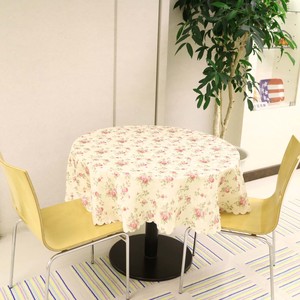 Rose Water-Repellent Tablecloth Round 50 cm Round shape Ivory Base