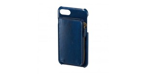 iPhone 8 7 6 6 New Italian soft Leather Coin Shaped Cover Navy 7 7