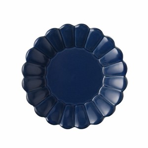 キクワリ（紺）19cm丸皿