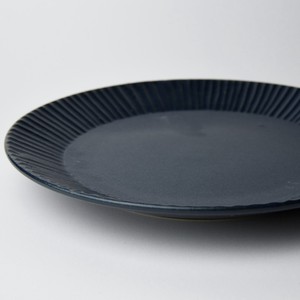 Mashiko Ware Flat Dish Blue Mat