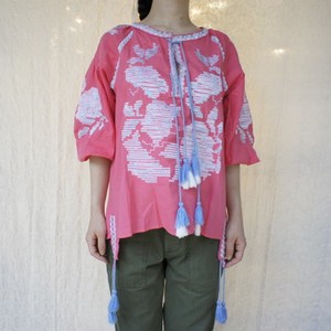 Button Shirt/Blouse Embroidery Pink